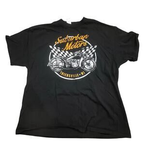 Suburban Motors Graphic T Shirt Mens XL Black Motorcycle Biker Thiensville WI